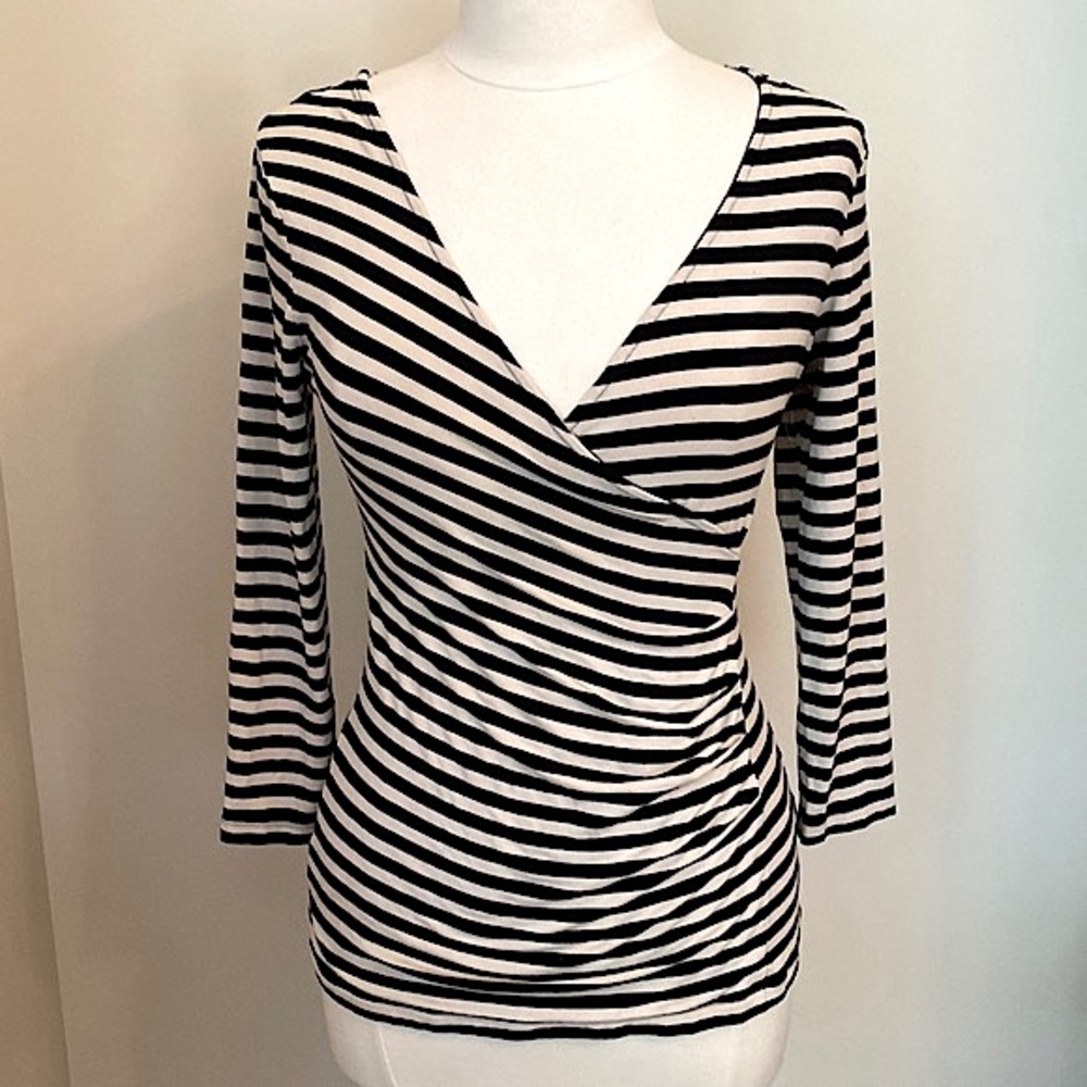 Banana Republic Black and White Striped Top